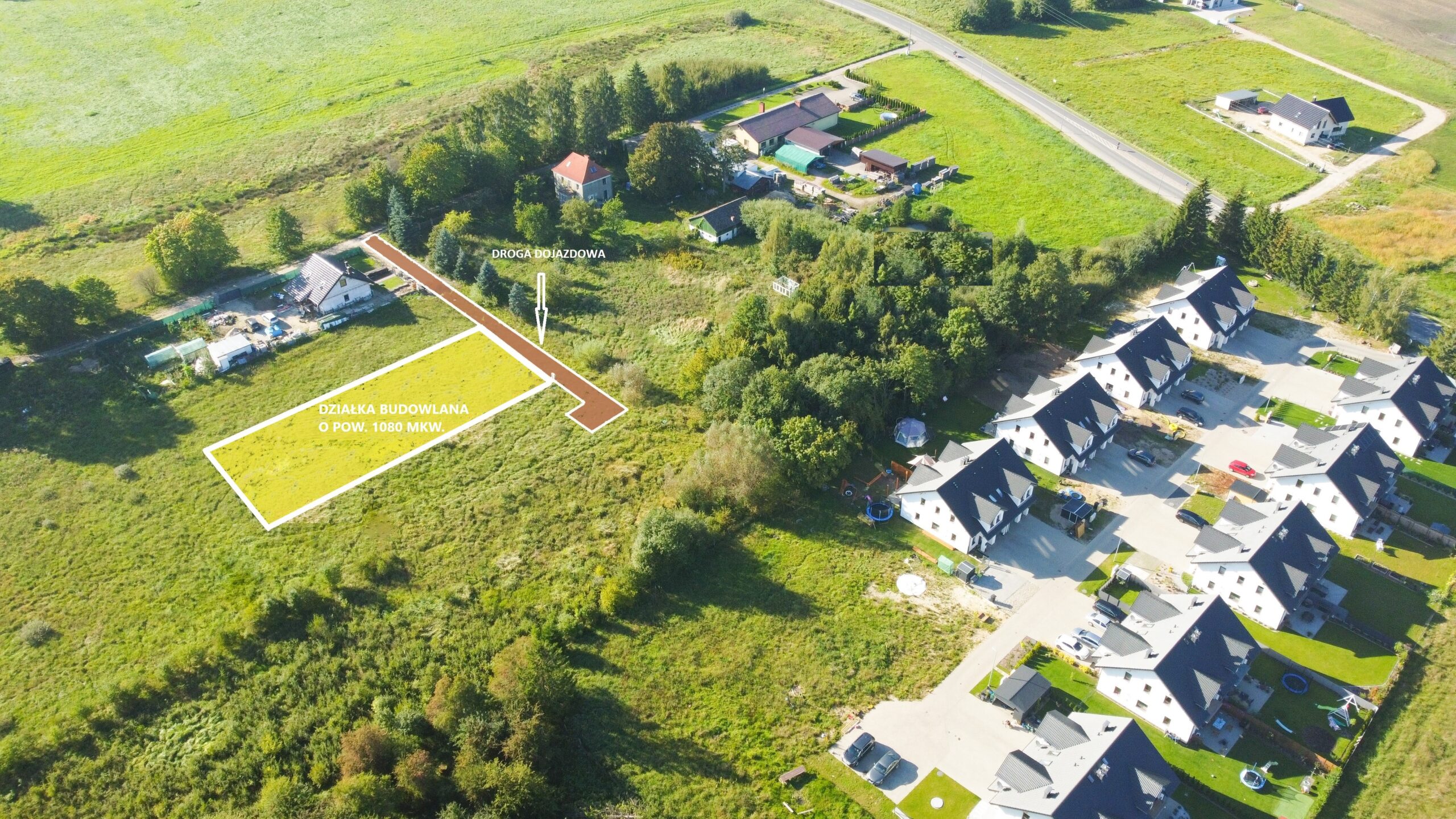 Sławno - uzbrojona działka budowlana 2 1 DJI 0345 opisane editedpublik scaled